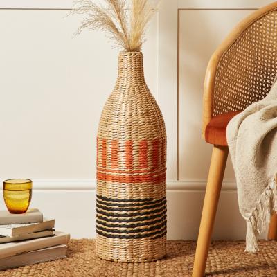 Dunelm Ochre Woven Bottle Vase Natural