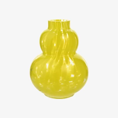 Dunelm Hestia Yellow Confetti Glass Bubble Vase