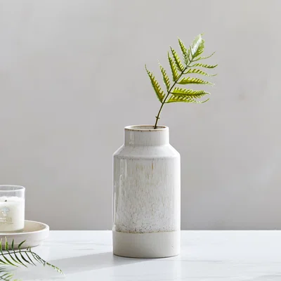Dunelm Dorma Purity Ceramic Vase 17cm Cream Cream