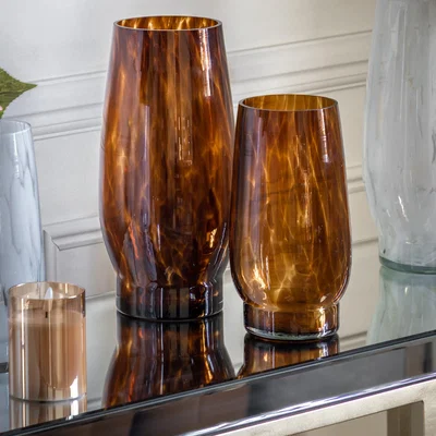 Dunelm Nora Flute Vase Amber