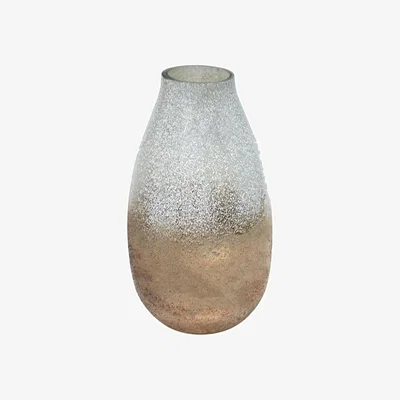 Dunelm Verre Snowdrop Frosted Glass Vase Gold