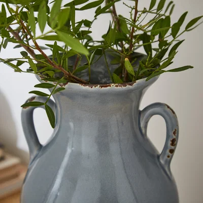 Dunelm Urn Ceramic Vase Pale Blue