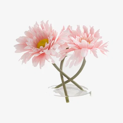 Dunelm Pink Flowers in Vase Pink/Clear