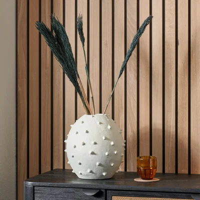 Dunelm Matt Metal Bobble Vase White