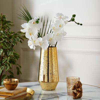 Dunelm Metallic Speckled Glass Vase Gold