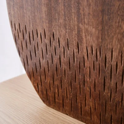 Dunelm Etched Round Wooden Vase