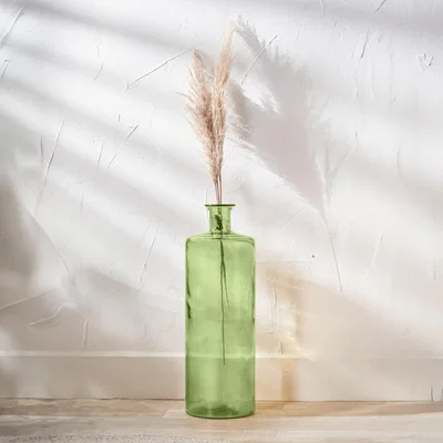 Dunelm Tall Recycled Glass Bottle Vase Forest (Green)