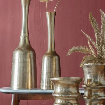 Dunelm Rosalie Large Gold Vase Gold