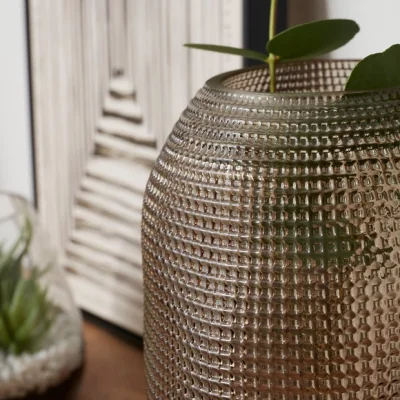 Dunelm Textured Dimple Glass Vase