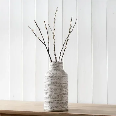 Dunelm Alina White Stoneware Dot Vase
