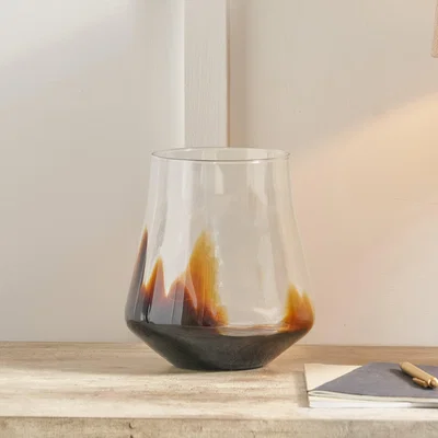 Dunelm Ombre Glass Bell Vase Pecan (Brown)