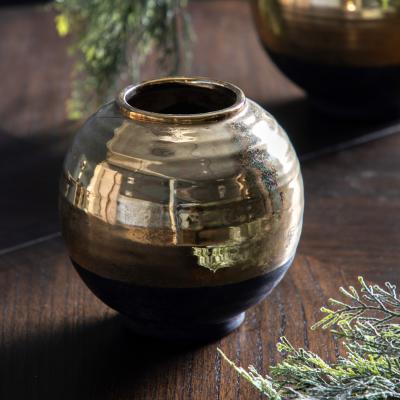 Dunelm Amelia Round Vase Black and Gold