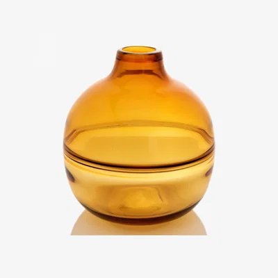 Dunelm Hestia Glass Round Amber Vase