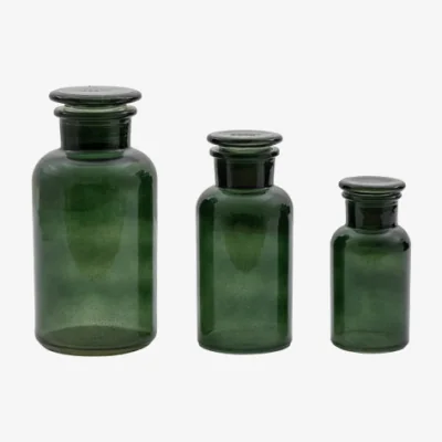 Dunelm Set of 3 Apotheca Glass Vases Green