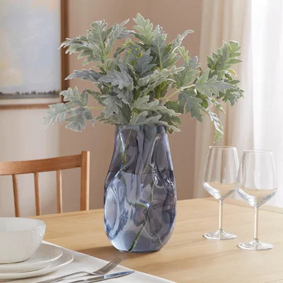Dunelm Oceanscape Twilight Pinch Glass Vase