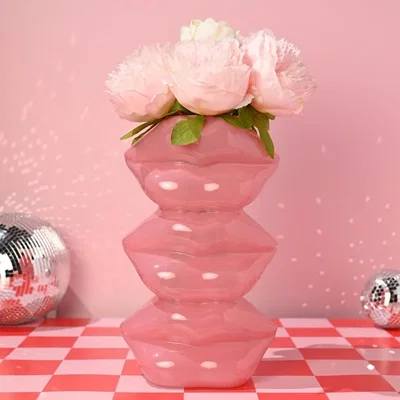 Dunelm The Feel Good Club Lip Stack Glass Vase