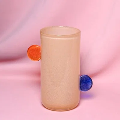Dunelm Raspberry Blossom Bobble Handled Yellow Glass Vase