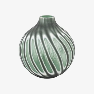 Dunelm Cedar & Sage Morella Swirl Hand Carved Glass Sage Vase