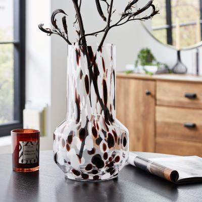 Dunelm Confetti Tall Glass Vase Black