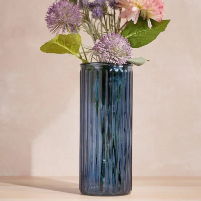 Dunelm Hestia Cylindrical Ribbed Glass Vase