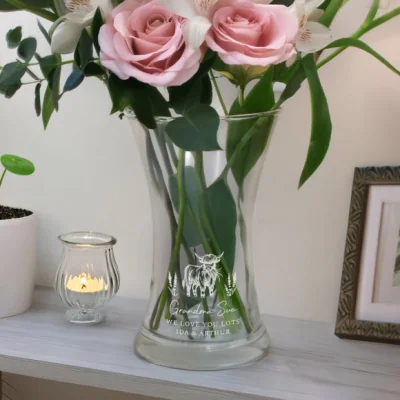 Dunelm Personalised Highland Cow Waisted Vase