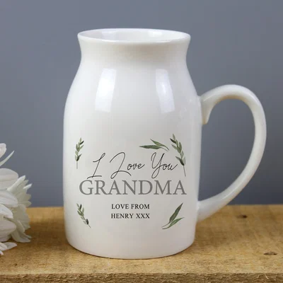 Dunelm Personalised Botanical Flower Jug Vase White
