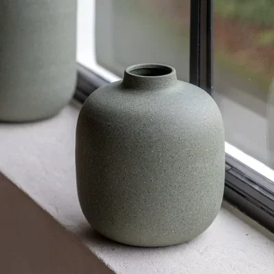 Dunelm Cedar & Sage Goa Cast Aluminium Olive Vase