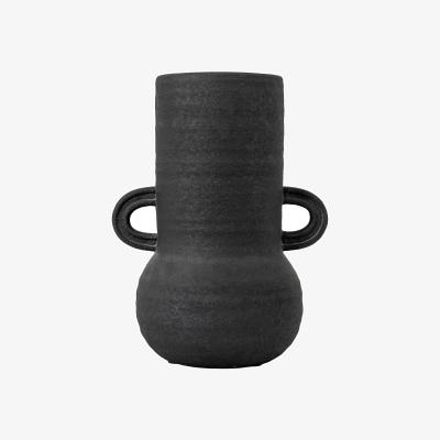 Dunelm Etton Large Black Cement Vase Black
