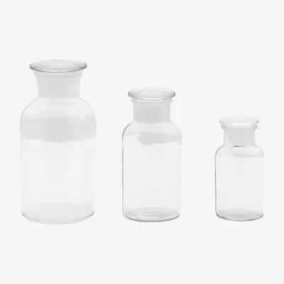 Dunelm Set of 3 Apotheca Glass Vases Clear