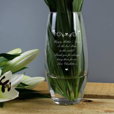 Dunelm Personalised Hearts & Swirls Bullet Vase