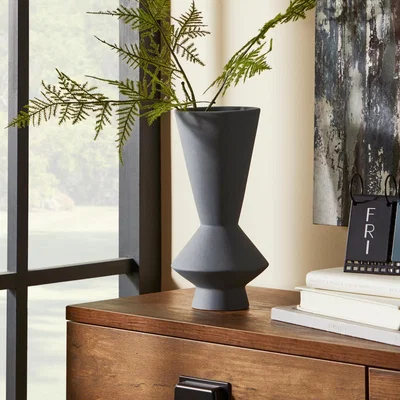Dunelm Matt Glaze Vase Pacific Dark Blue Dark Blue