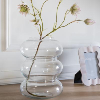 Dunelm Fulney Tall Bubbled Glass Vase Clear