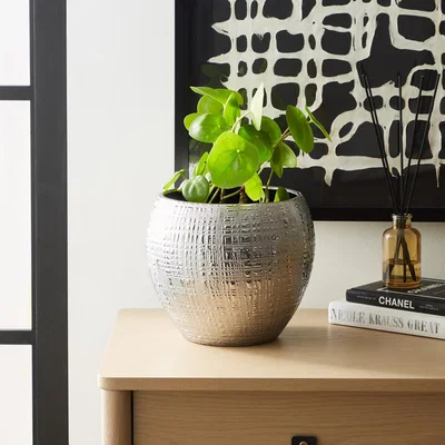 Dunelm Silver Romano Plant Pot 22cm White