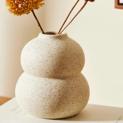 Dunelm Speckled Bud Vase 11cm White Sand White