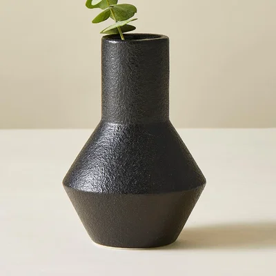 Dunelm Black Textured Ceramic Bud Vase