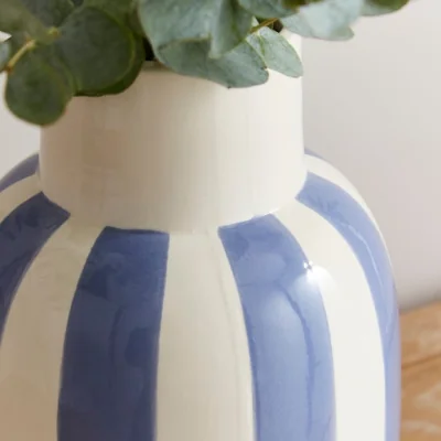 Dunelm Striped Ceramic Bottle Vase