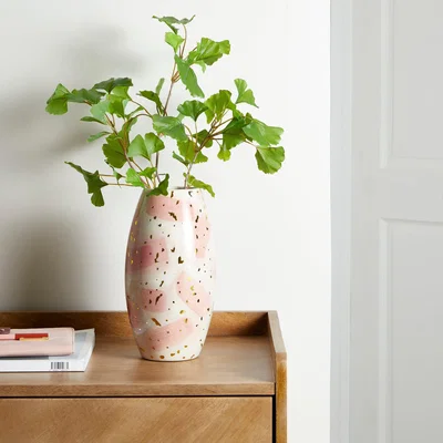 Dunelm Abstract Bullet Vase Pink