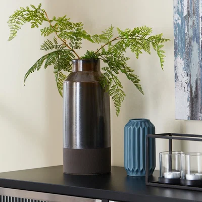 Dunelm Ceramic Vase 30cm Black Black