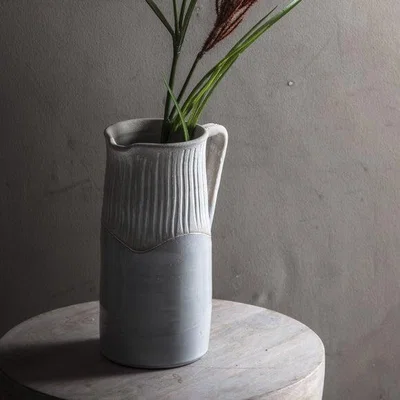 Dunelm Cedar & Sage Moresk Texture Contrast Jug Vase