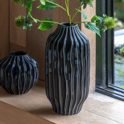 Dunelm Organic Ribbed Ceramic Vase