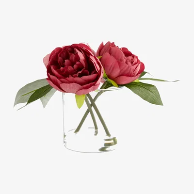 Dunelm Red Flowers in a Vase Red/Clear