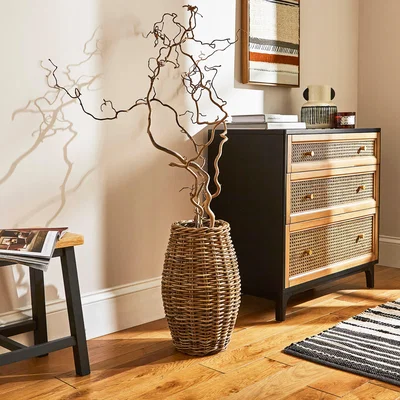 Dunelm Dorma Kobo Wicker Vase Grey