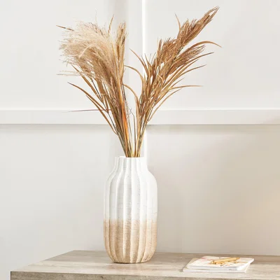 Dunelm Amalia Ombre Textured Stoneware Vase Natural