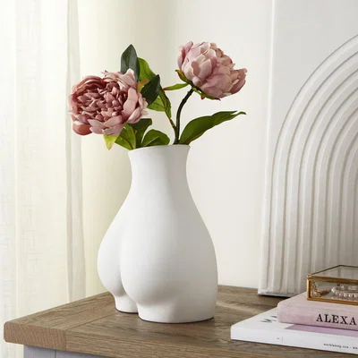 Dunelm Body Vase Cream 22cm White
