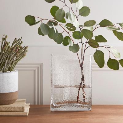 Dunelm Bubble Rectangular Glass Vase Clear
