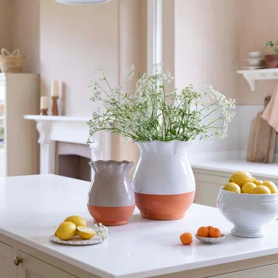 Dunelm Moreton Scalloped Vase Ivory