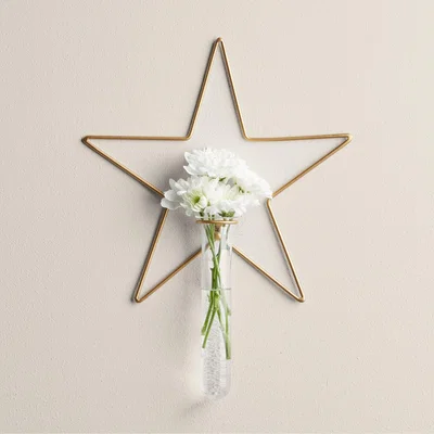 Dunelm Star Wire Wall Vase Gold