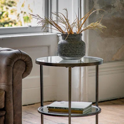 Dunelm Scrane Wide Ceramic Vase Black