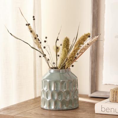 Dunelm Concave Seagrass Ceramic Vase Light Green