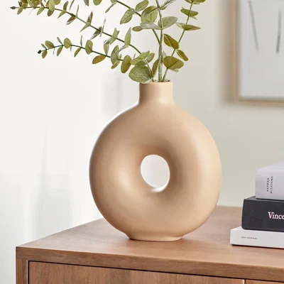 Dunelm Donut Vase Beige